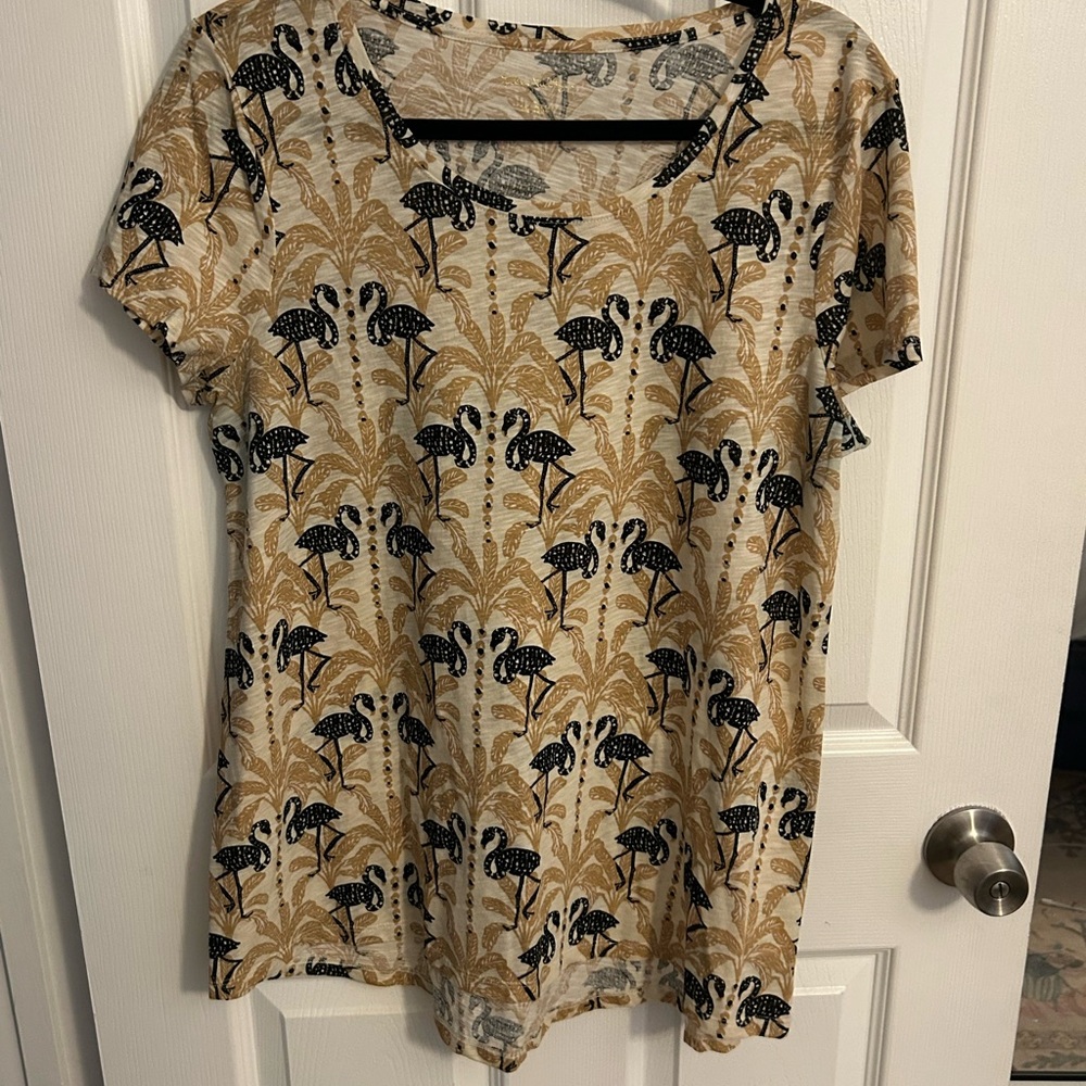 Lilly Pulitzer Black and Tan Short Sleeve Top